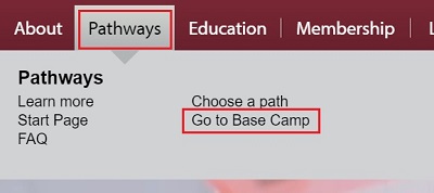 Toastmasters menu - Go to Base camp